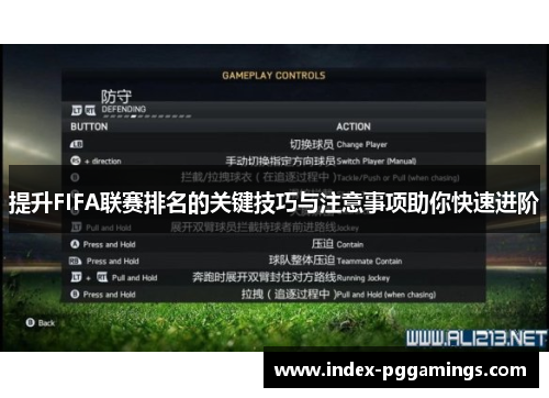 提升FIFA联赛排名的关键技巧与注意事项助你快速进阶