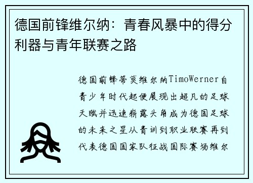 德国前锋维尔纳：青春风暴中的得分利器与青年联赛之路